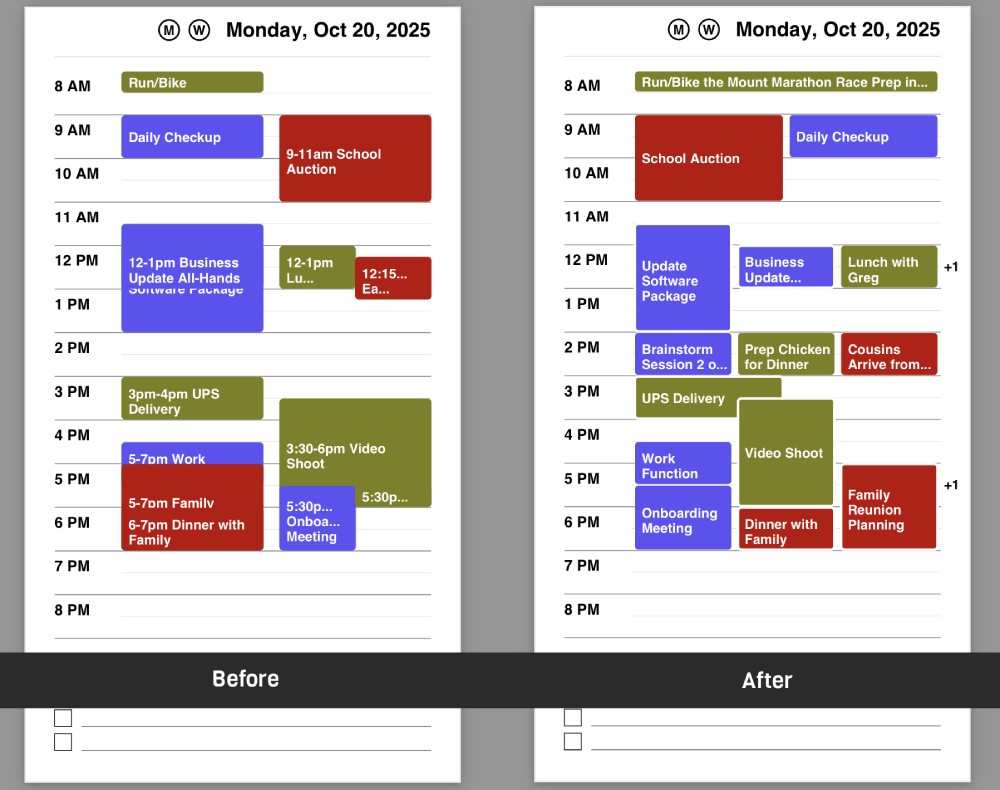 Concurrent events before and after