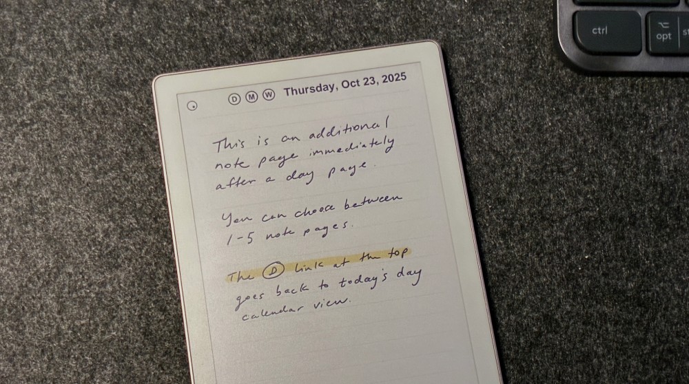 Day note page