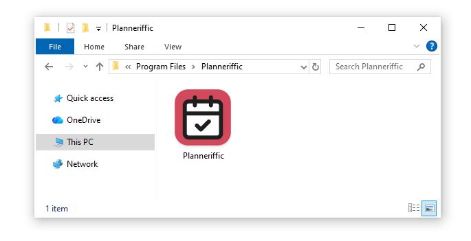 Install Planneriffic for Windows