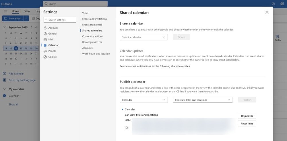 Outlook Calendar ICS for ReMarkable Paper Pro Move