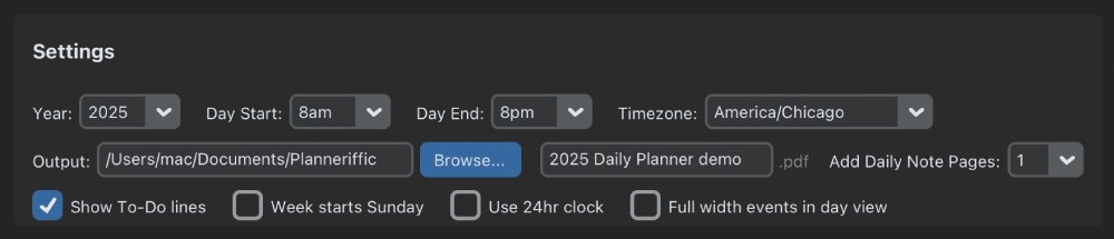 Planneriffic Settings for ReMarkable Paper Pro Move