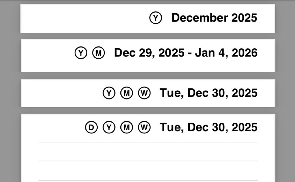 Planneriffic Year Links