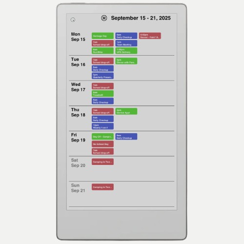 Week view with 7-day spread